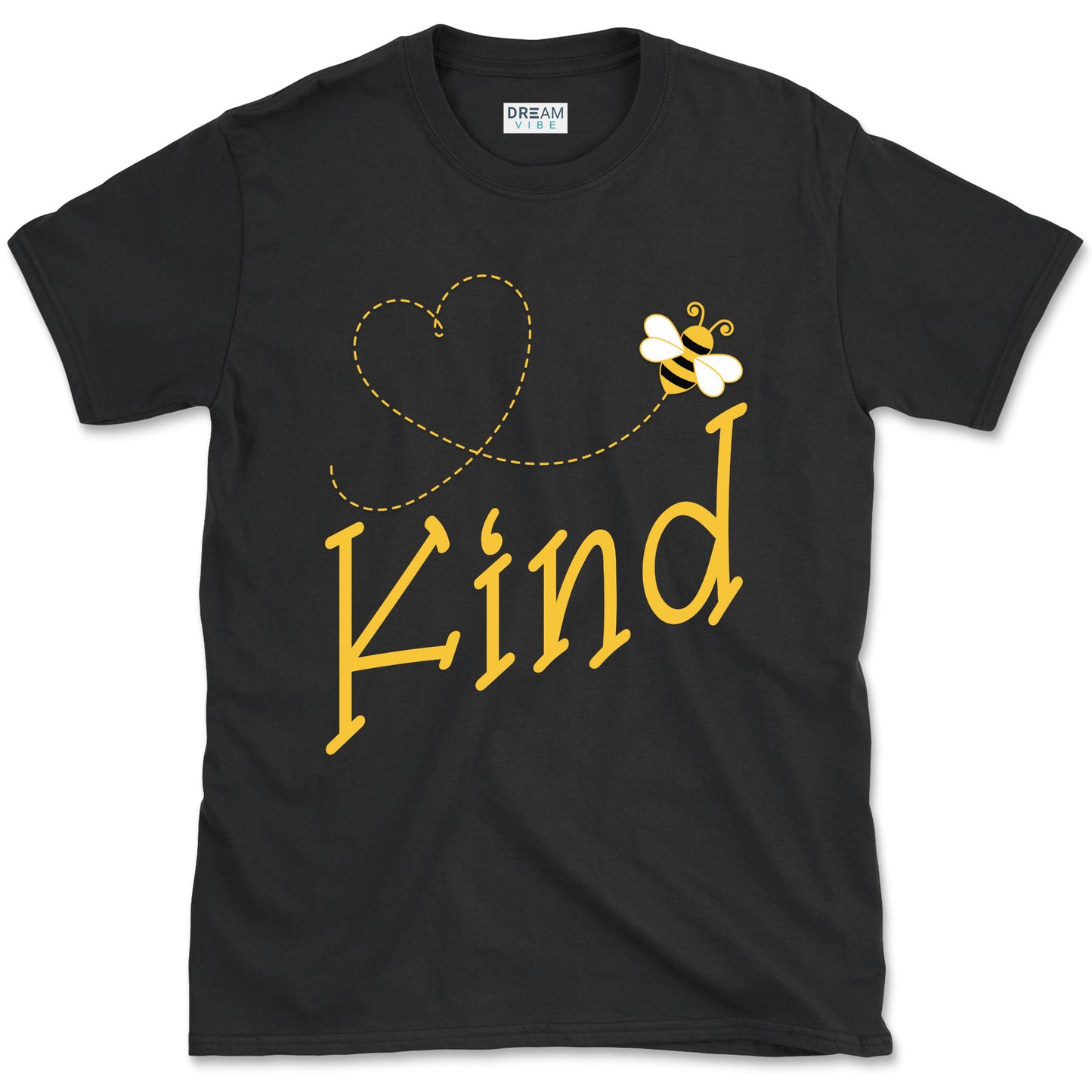 Be Kind Motivational T-Shirt Design With Cute Bee And Heart