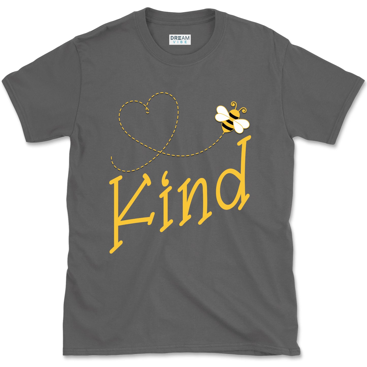 Be Kind Motivational T-Shirt Design With Cute Bee And Heart