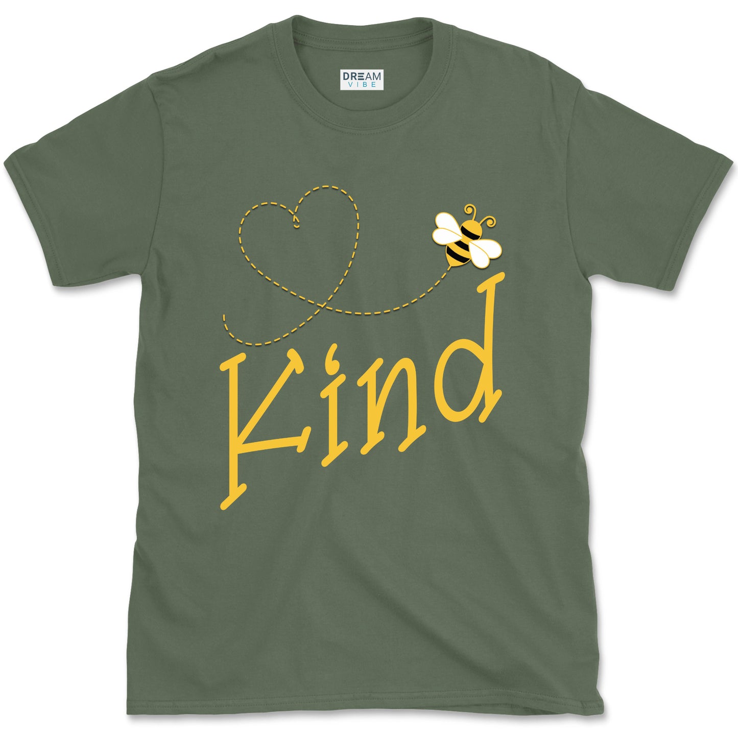 Be Kind Motivational T-Shirt Design With Cute Bee And Heart