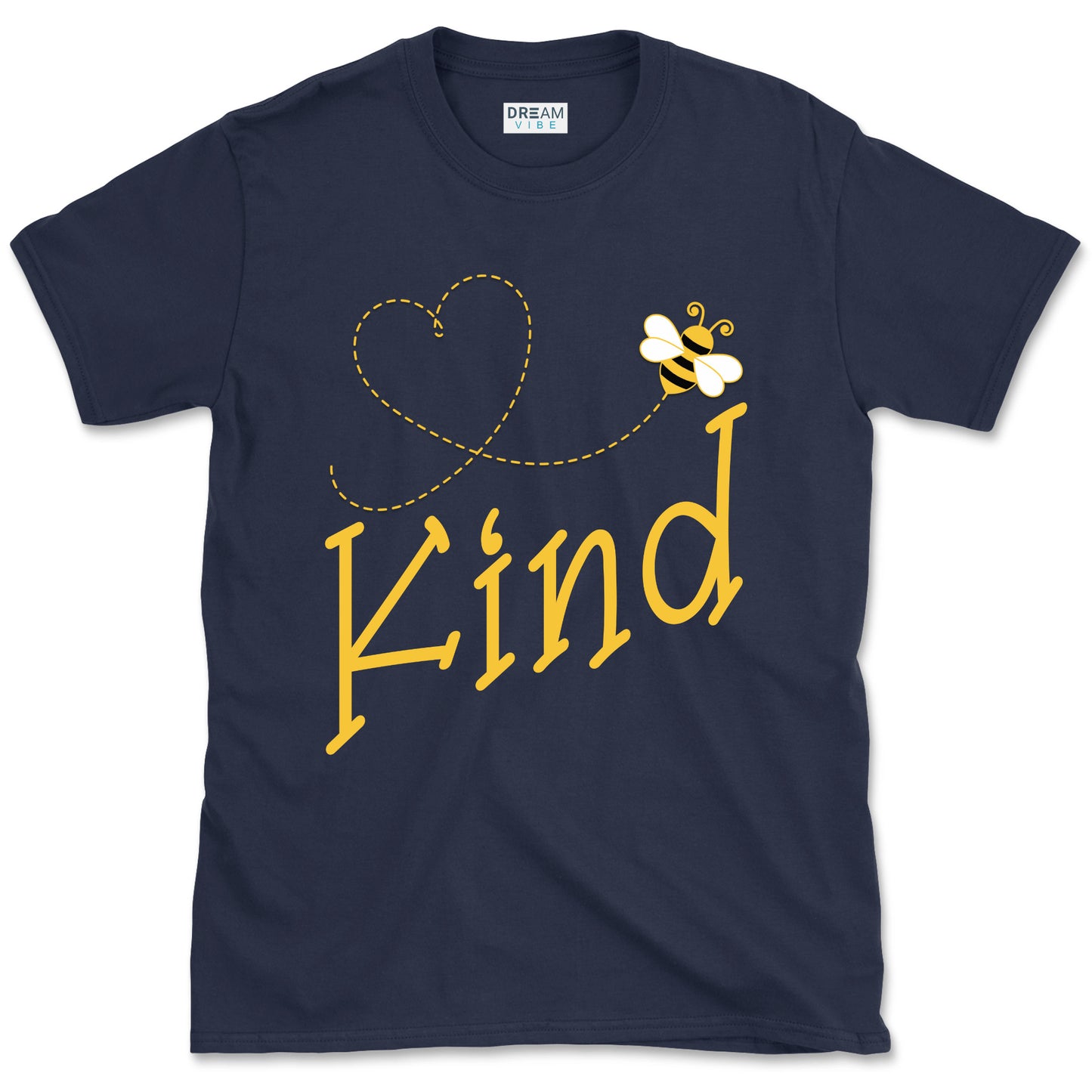 Be Kind Motivational T-Shirt Design With Cute Bee And Heart