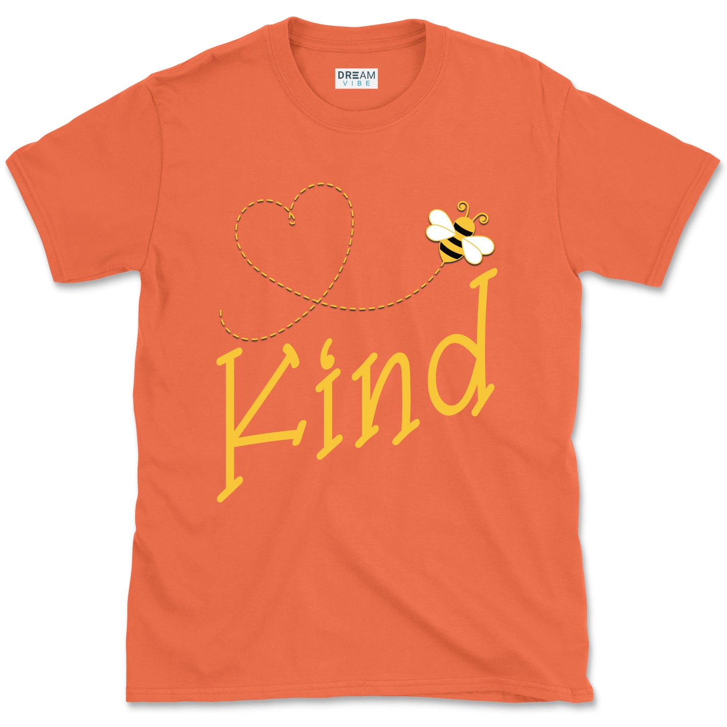 Be Kind Motivational T-Shirt Design With Cute Bee And Heart