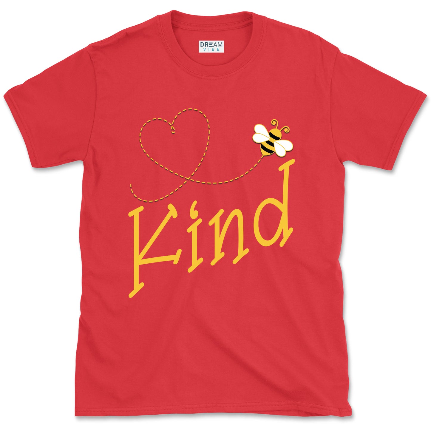 Be Kind Motivational T-Shirt Design With Cute Bee And Heart