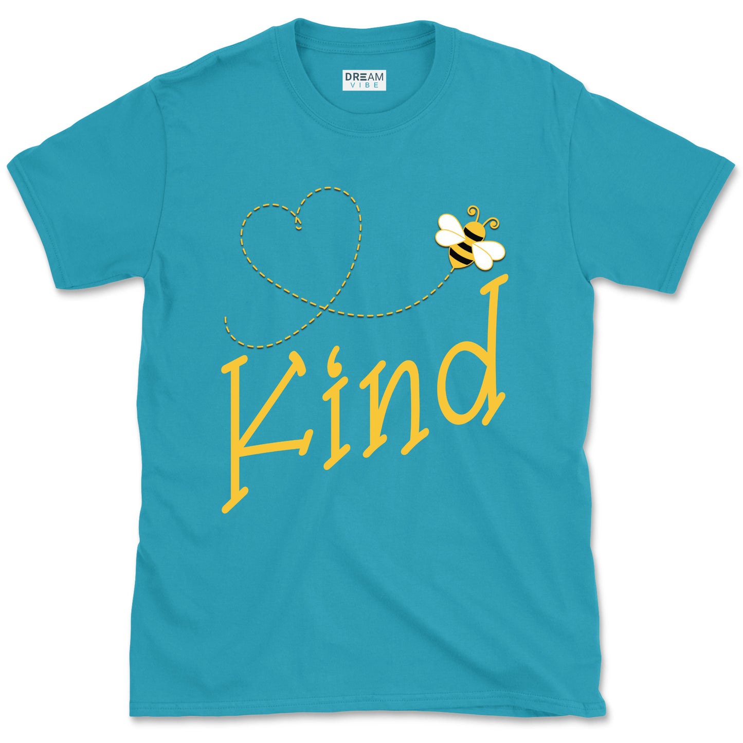 Be Kind Motivational T-Shirt Design With Cute Bee And Heart