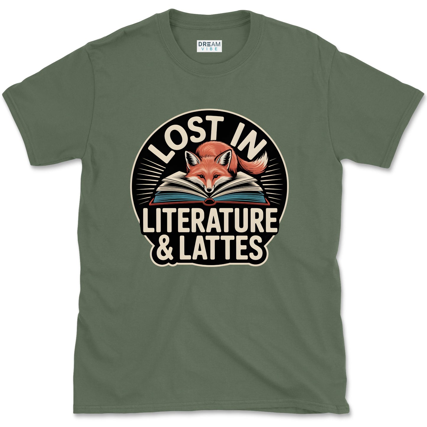 Lost in Literature And Lattes Book Lover T-Shirt