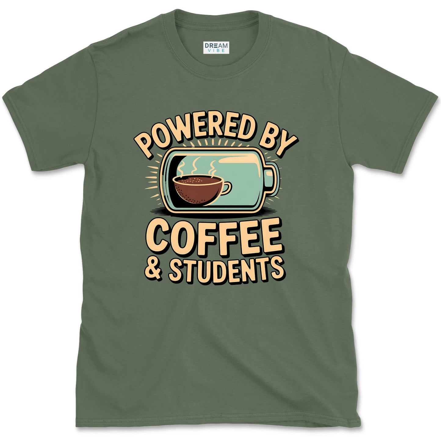 Powered By Coffee & Students Teacher T-Shirt