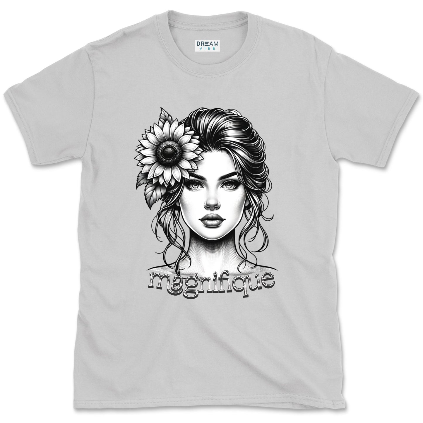 Magnifique Woman Face With Sunflower T-Shirt