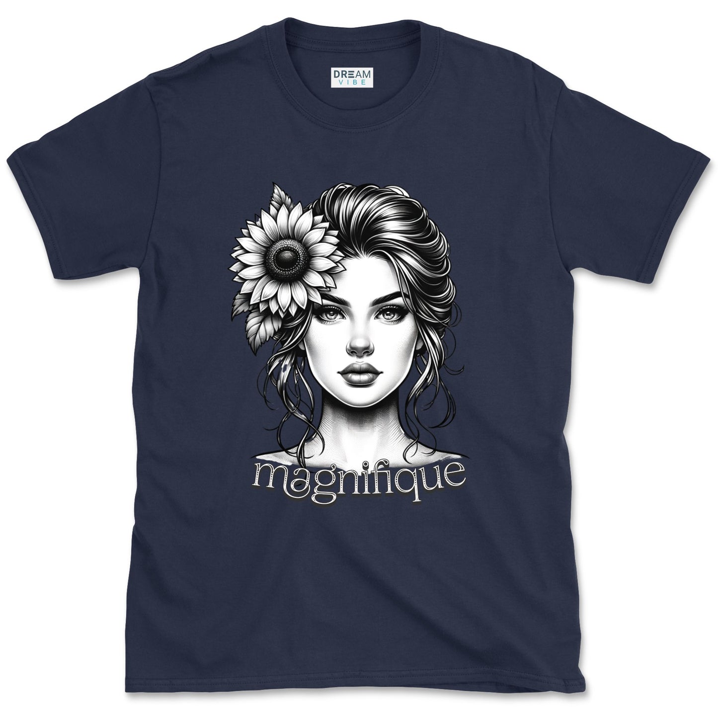 Magnifique Woman Face With Sunflower T-Shirt