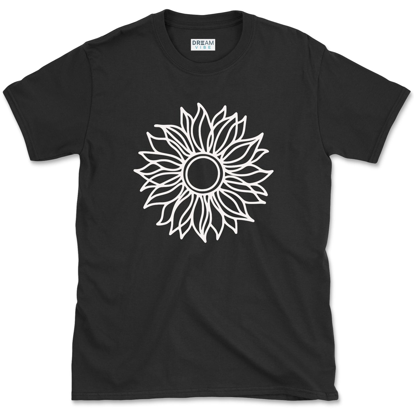 Positive Vibe Line Art Sunflower T-Shirt