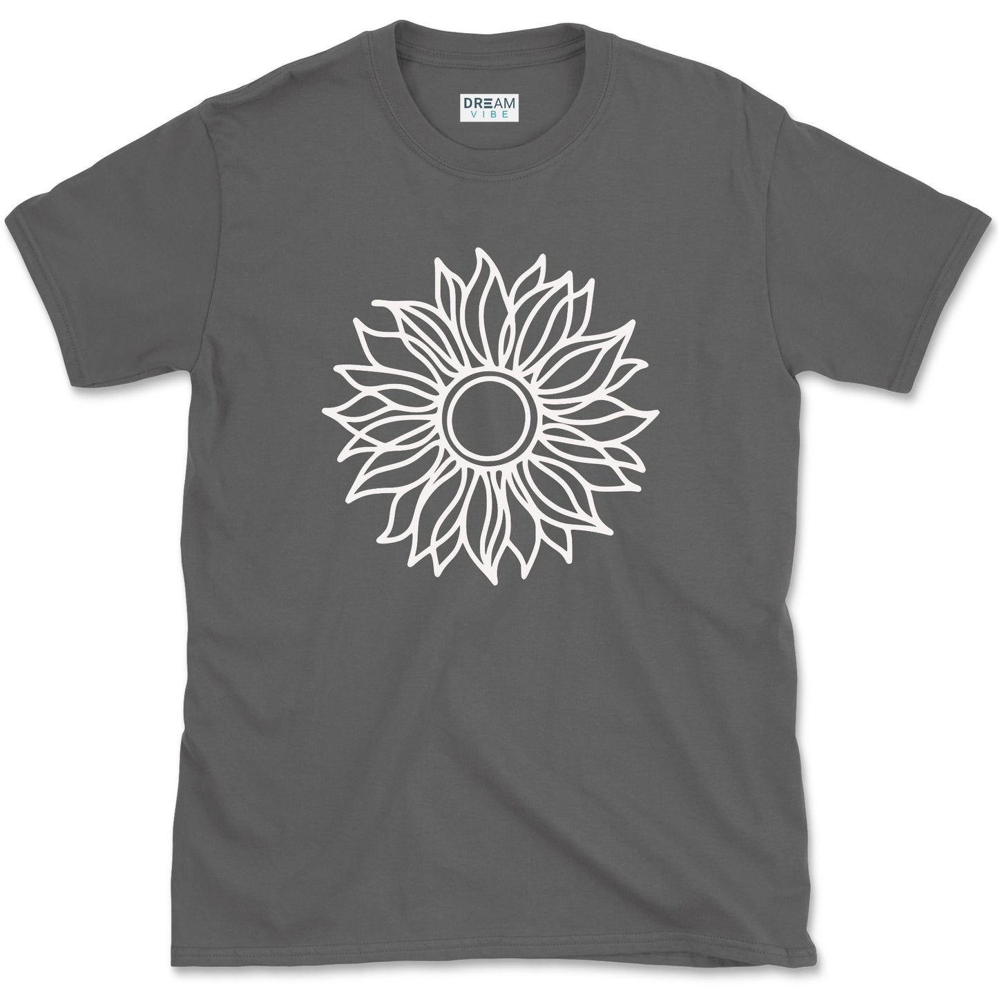 Positive Vibe Line Art Sunflower T-Shirt