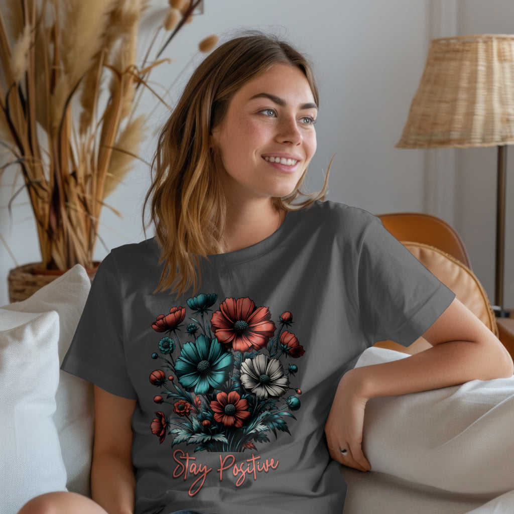 Stay Positive Floral Bouquet T-Shirt
