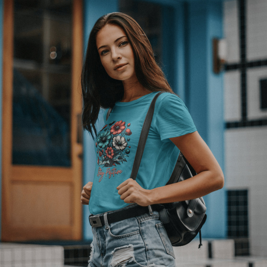 Stay Positive Floral Bouquet T-Shirt
