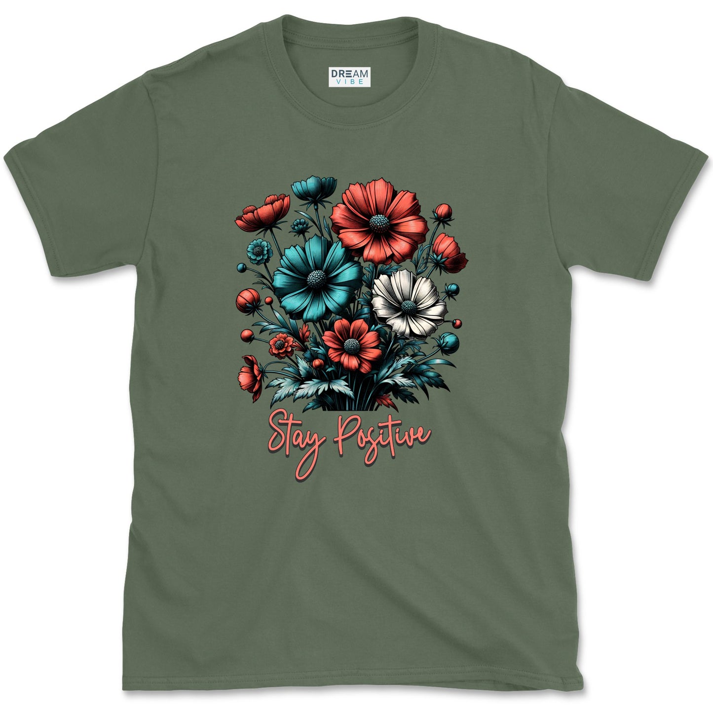 Stay Positive Floral Bouquet T-Shirt