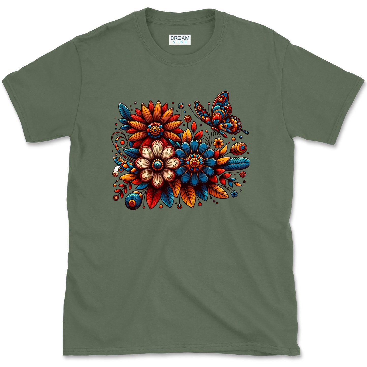 Retro Folk Floral Bouquet T-Shirt