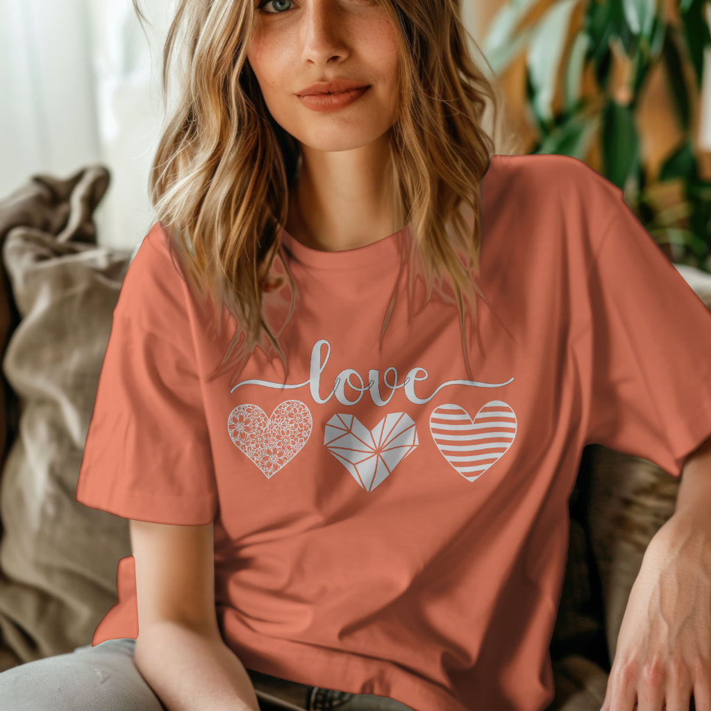 Love With Hearts Inspirational T-Shirt
