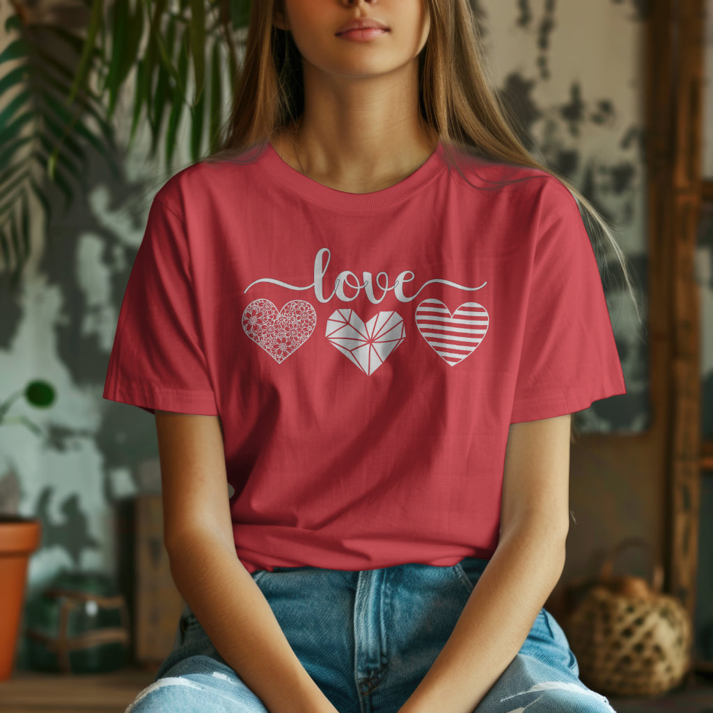 Love With Hearts Inspirational T-Shirt