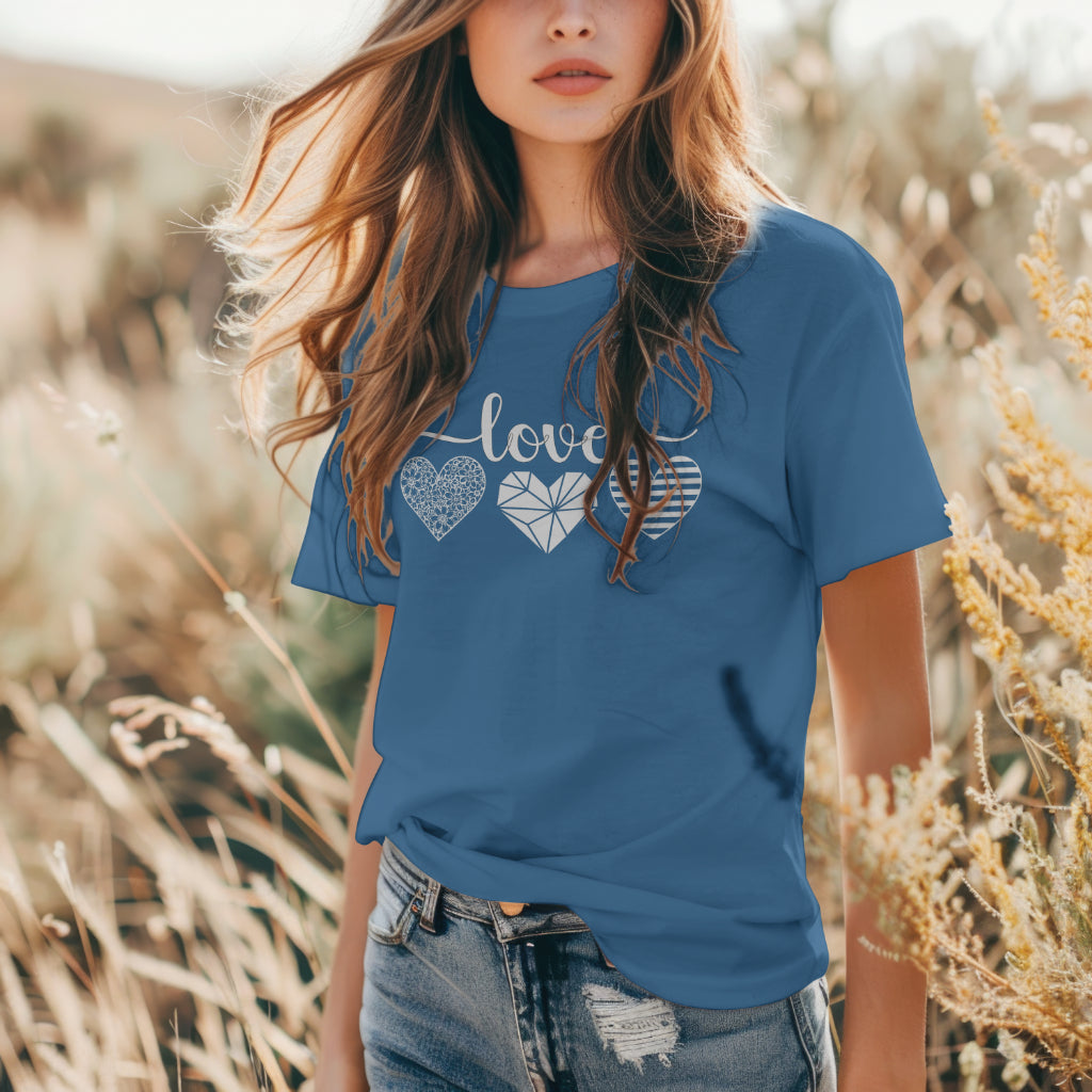 Love With Hearts Inspirational T-Shirt