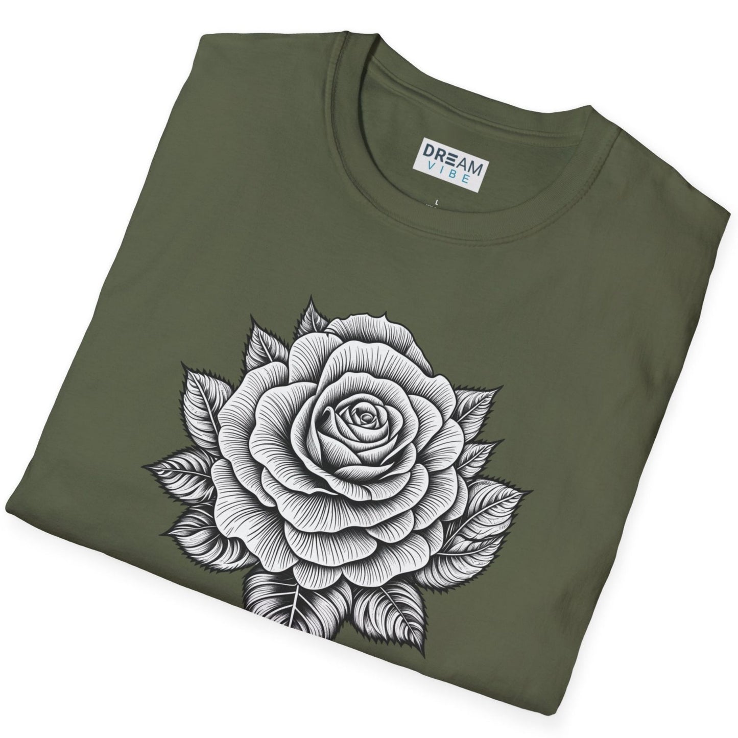 Vintage Drawing Floral Rose Inspirational T-Shirt