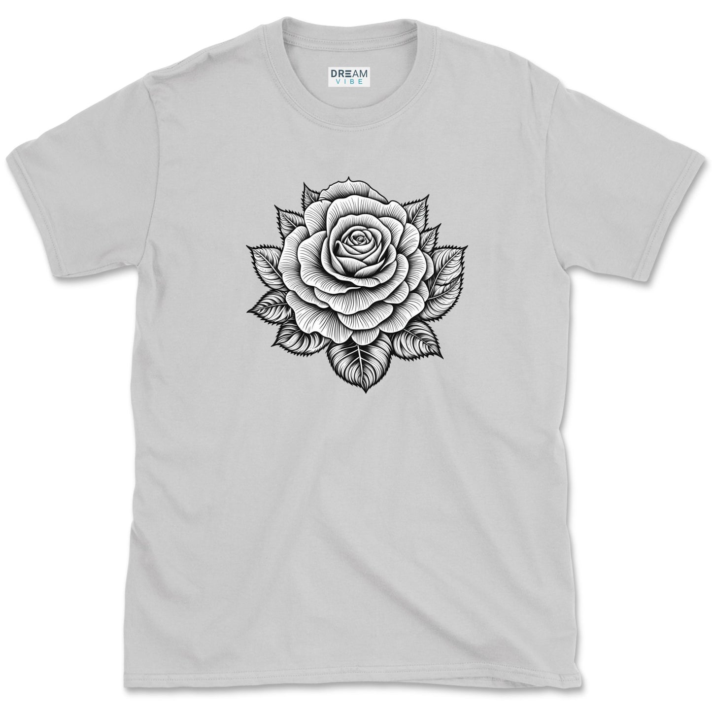 Vintage Drawing Floral Rose Inspirational T-Shirt