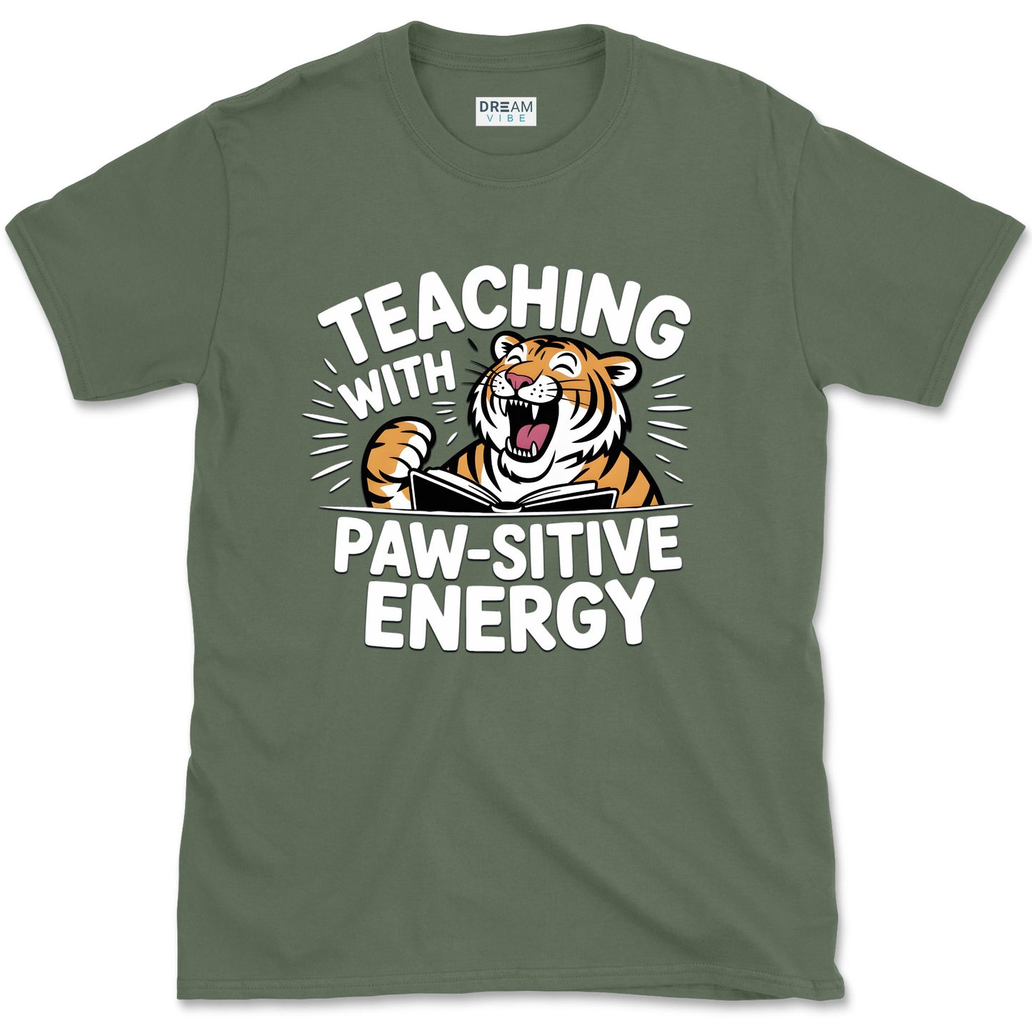 Teaching With Paw-sitive Energy Teacher T-Shirt