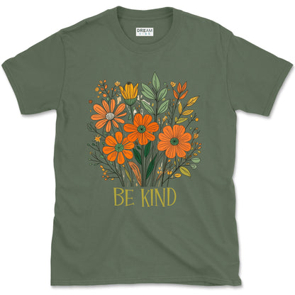 Be Kind Vintage Flowers Inspirational T-Shirt