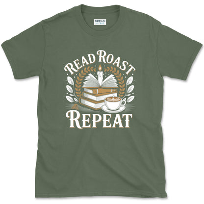 Read Roast Repeat Coffee Gifts For Book Lover T-Shirt