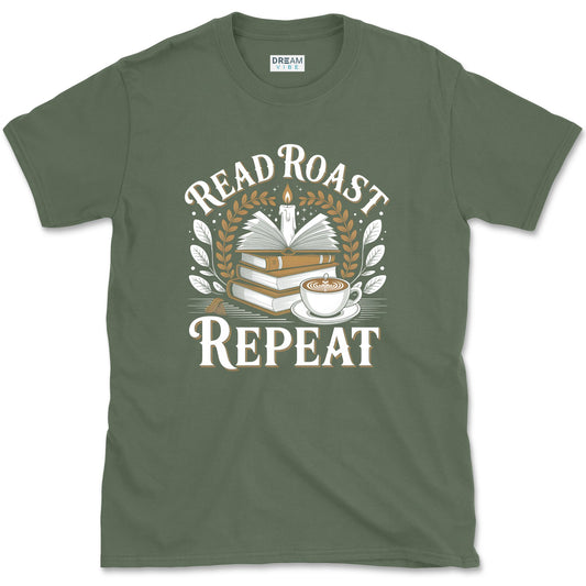 Read Roast Repeat Coffee Gifts For Book Lover T-Shirt