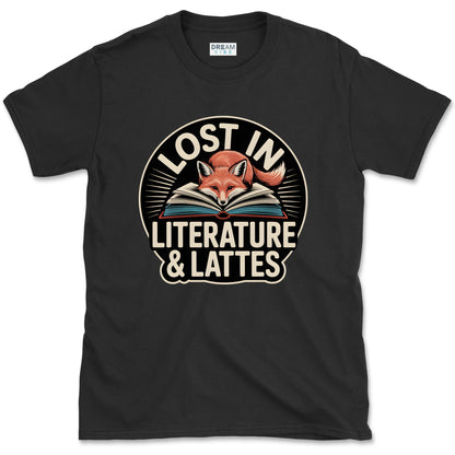 Lost in Literature And Lattes Book Lover T-Shirt