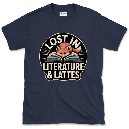 Lost in Literature And Lattes Book Lover T-Shirt