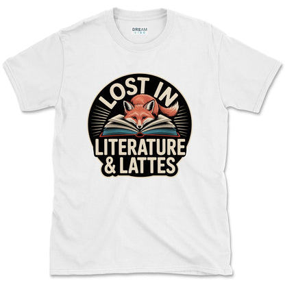 Lost in Literature And Lattes Book Lover T-Shirt