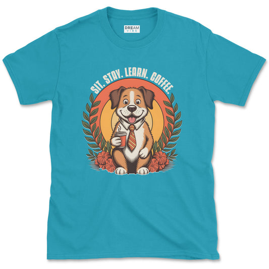 Sit Stay Learn Coffee Teacher T-Shirt