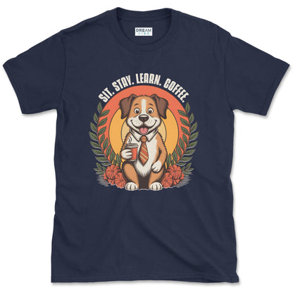 Sit Stay Learn Coffee Teacher T-Shirt