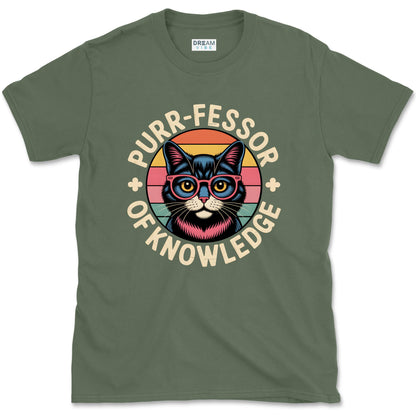 Purr-Fessor Of Knowledge Teacher T-Shirt For Cat Lovers
