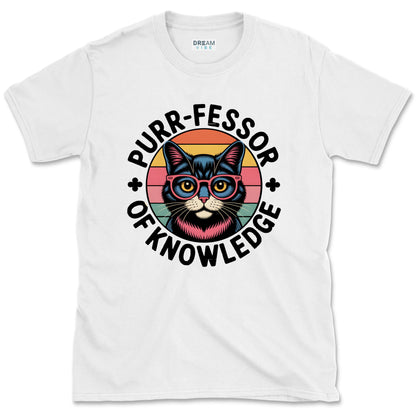 Purr-Fessor Of Knowledge Teacher T-Shirt For Cat Lovers