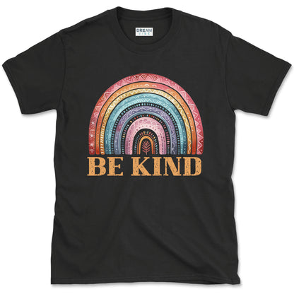 Be Kind Vintage Rainbow Inspirational T-Shirt