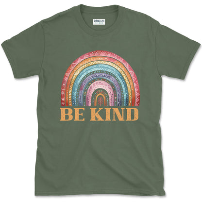 Be Kind Vintage Rainbow Inspirational T-Shirt