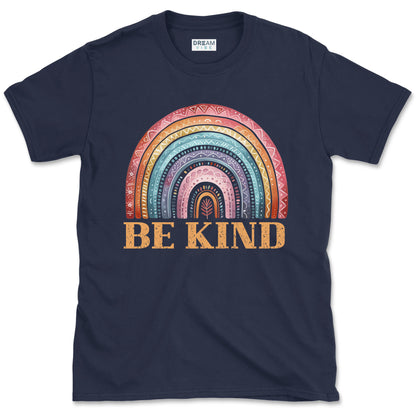 Be Kind Vintage Rainbow Inspirational T-Shirt