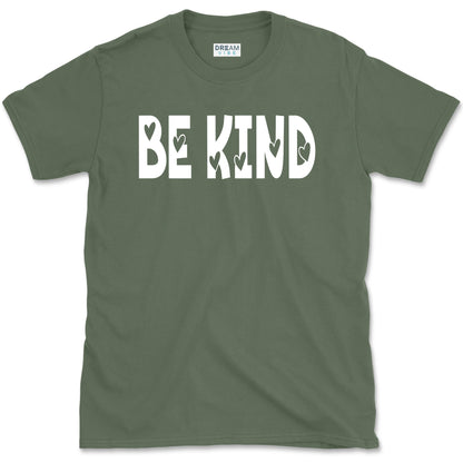 Be Kind Inspirational T-Shirt Design With Hearts