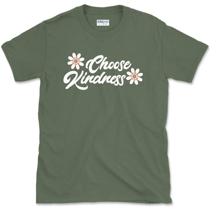Choose Kindness Motivational T-Shirt With Flowers