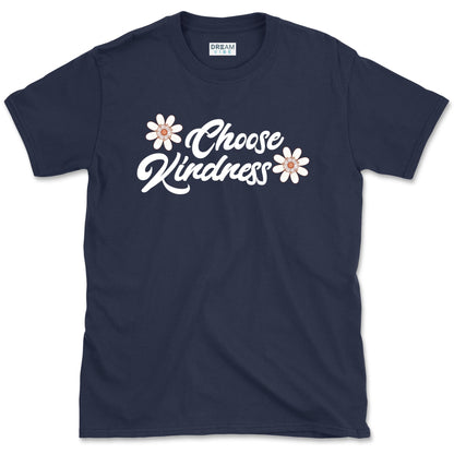 Choose Kindness Motivational T-Shirt With Flowers