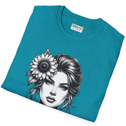 Magnifique Woman Face With Sunflower T-Shirt