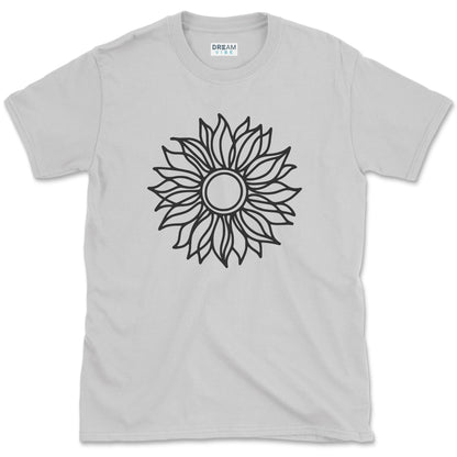 Positive Vibe Line Art Sunflower T-Shirt
