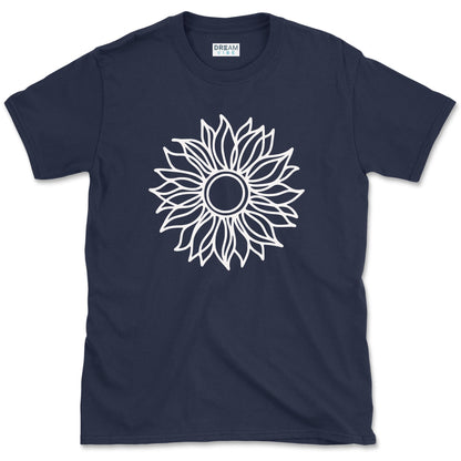 Positive Vibe Line Art Sunflower T-Shirt
