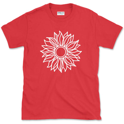Positive Vibe Line Art Sunflower T-Shirt