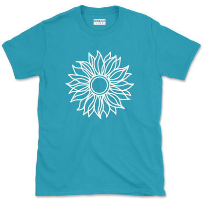 Positive Vibe Line Art Sunflower T-Shirt