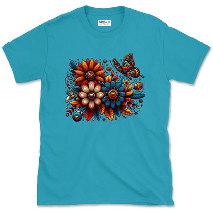 Retro Folk Floral Bouquet T-Shirt