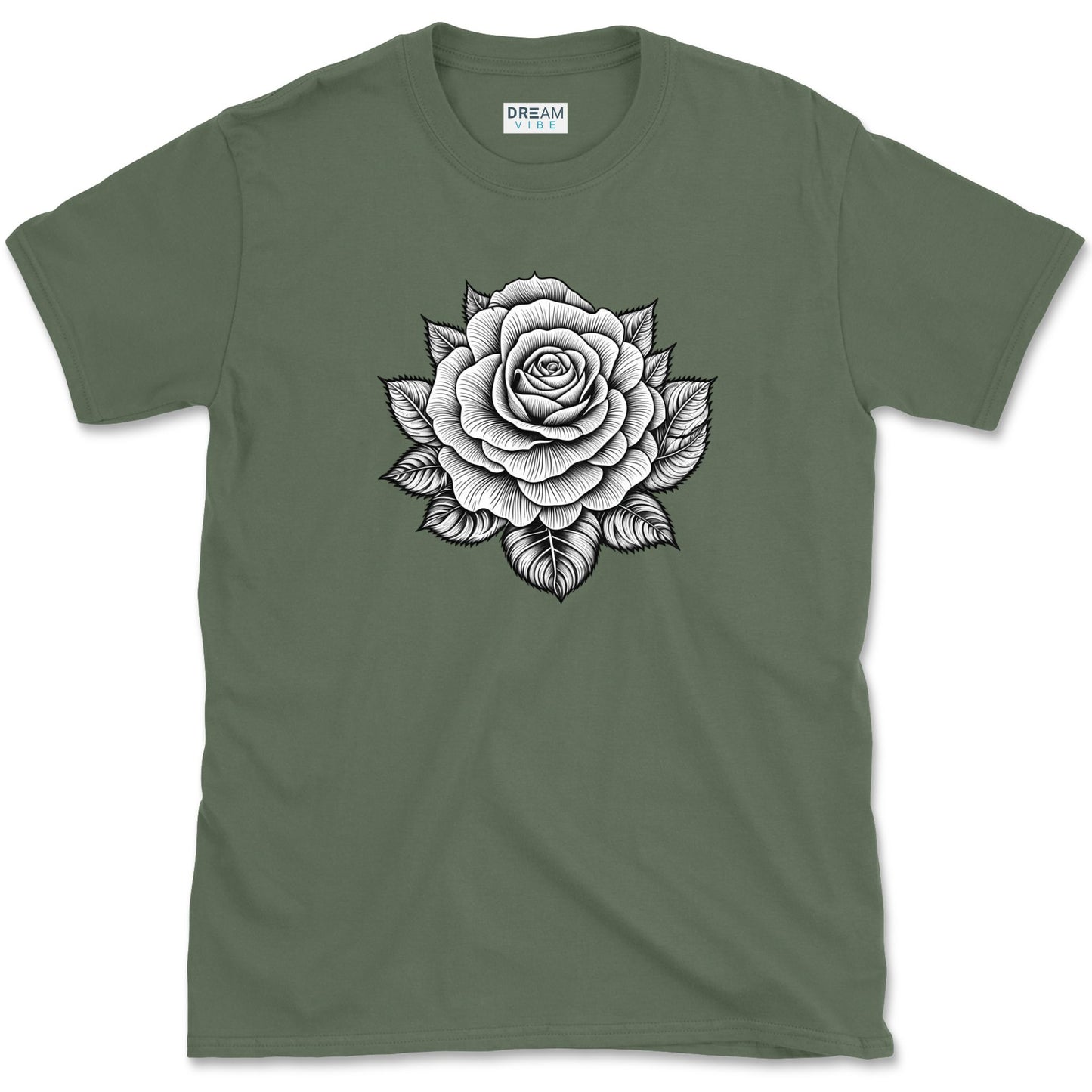 Vintage Drawing Floral Rose Inspirational T-Shirt