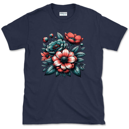 Colorful Nature Aesthetic Botanical Flower Bouquet T-Shirt