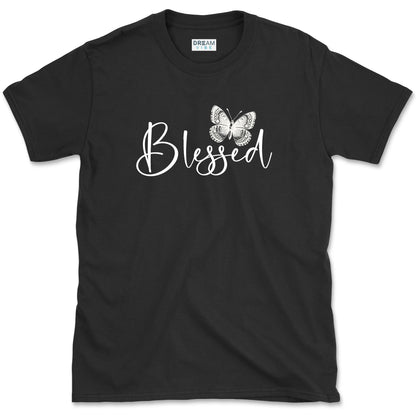 Blessed Inspirational T-Shirt With Butterfly