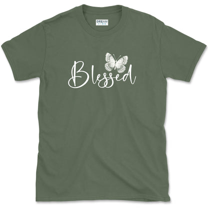 Blessed Inspirational T-Shirt With Butterfly