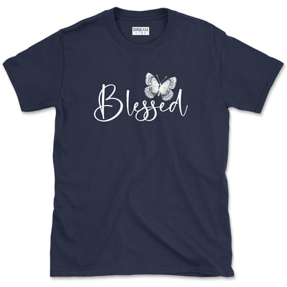 Blessed Inspirational T-Shirt With Butterfly